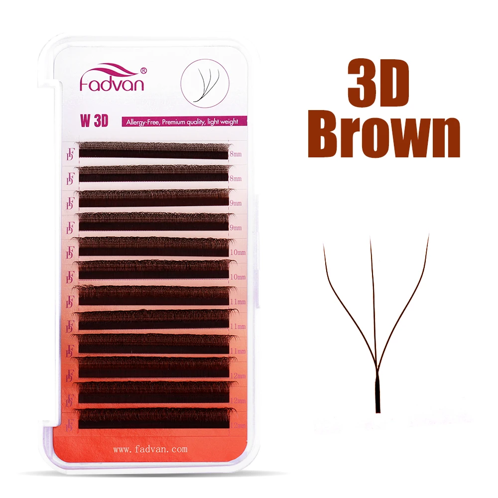 FADVAN Brown 3D/4D W Shape D C - Eyelash Extension Human Hair ulasan dan harga