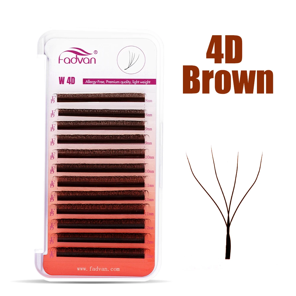 FADVAN Brown 3D/4D W Shape D C - Eyelash Extension Human Hair ulasan dan harga
